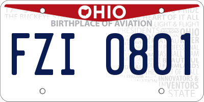 OH license plate FZI0801