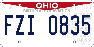 OH license plate FZI0835