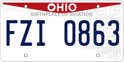 OH license plate FZI0863