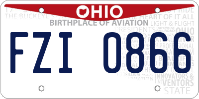 OH license plate FZI0866