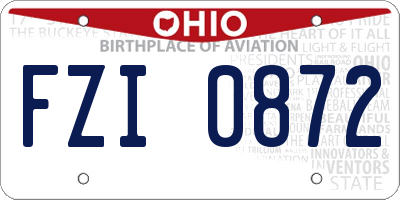 OH license plate FZI0872