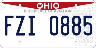 OH license plate FZI0885