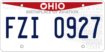 OH license plate FZI0927