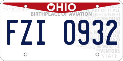 OH license plate FZI0932