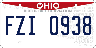 OH license plate FZI0938