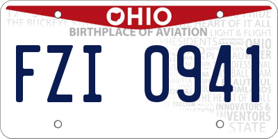 OH license plate FZI0941