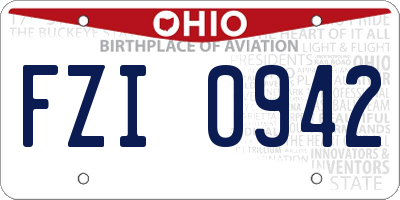 OH license plate FZI0942