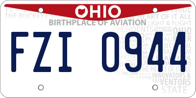 OH license plate FZI0944