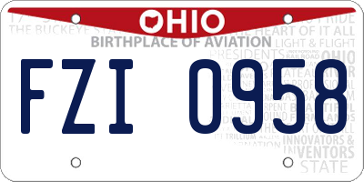 OH license plate FZI0958