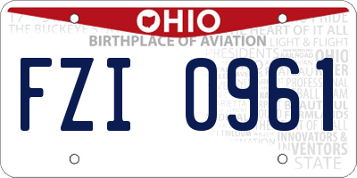 OH license plate FZI0961