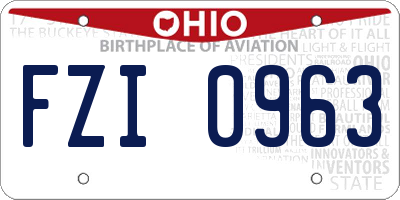 OH license plate FZI0963