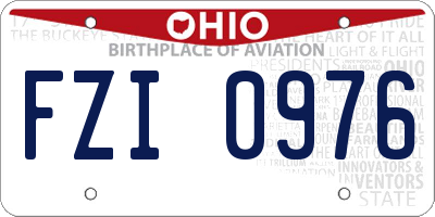 OH license plate FZI0976