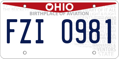 OH license plate FZI0981