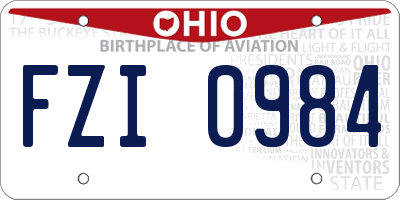 OH license plate FZI0984