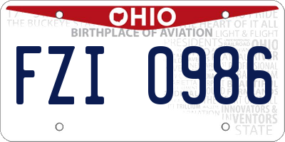 OH license plate FZI0986