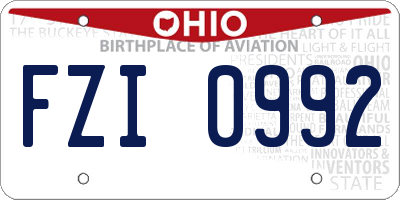 OH license plate FZI0992