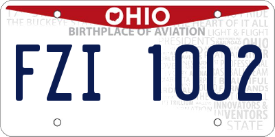 OH license plate FZI1002