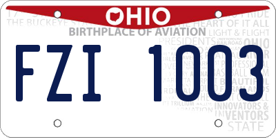 OH license plate FZI1003