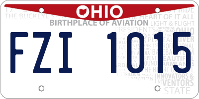 OH license plate FZI1015