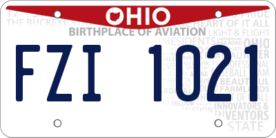 OH license plate FZI1021