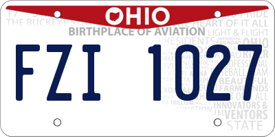 OH license plate FZI1027
