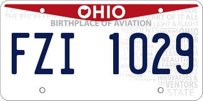 OH license plate FZI1029