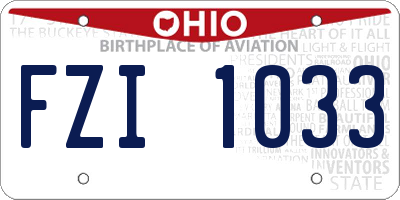OH license plate FZI1033