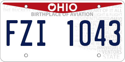 OH license plate FZI1043