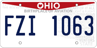OH license plate FZI1063