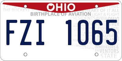 OH license plate FZI1065