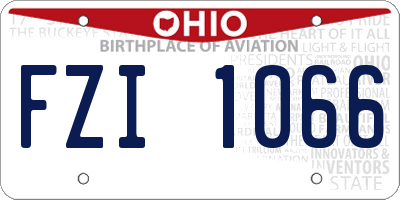 OH license plate FZI1066