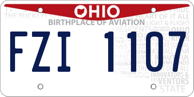 OH license plate FZI1107