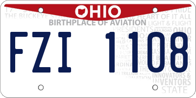 OH license plate FZI1108