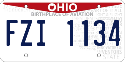 OH license plate FZI1134