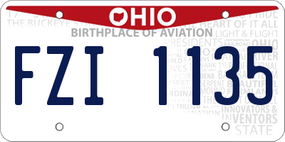 OH license plate FZI1135