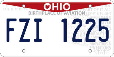 OH license plate FZI1225