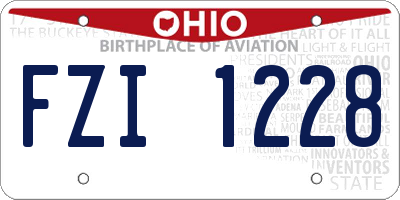 OH license plate FZI1228