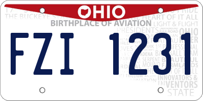 OH license plate FZI1231
