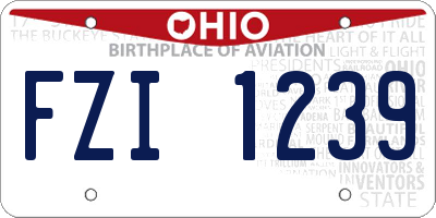 OH license plate FZI1239