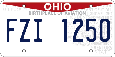 OH license plate FZI1250