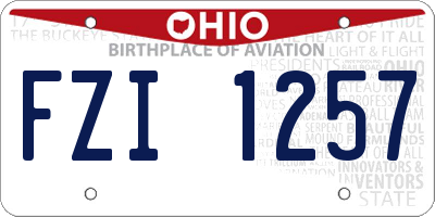 OH license plate FZI1257