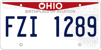 OH license plate FZI1289