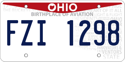 OH license plate FZI1298