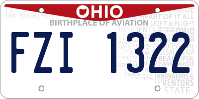 OH license plate FZI1322