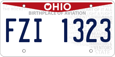OH license plate FZI1323