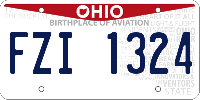 OH license plate FZI1324