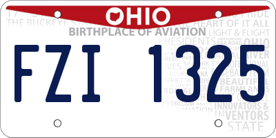 OH license plate FZI1325
