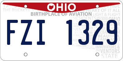 OH license plate FZI1329
