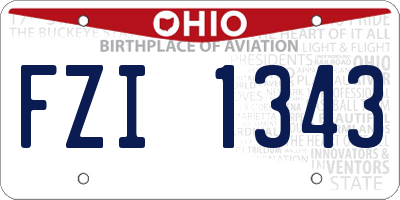 OH license plate FZI1343