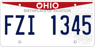 OH license plate FZI1345